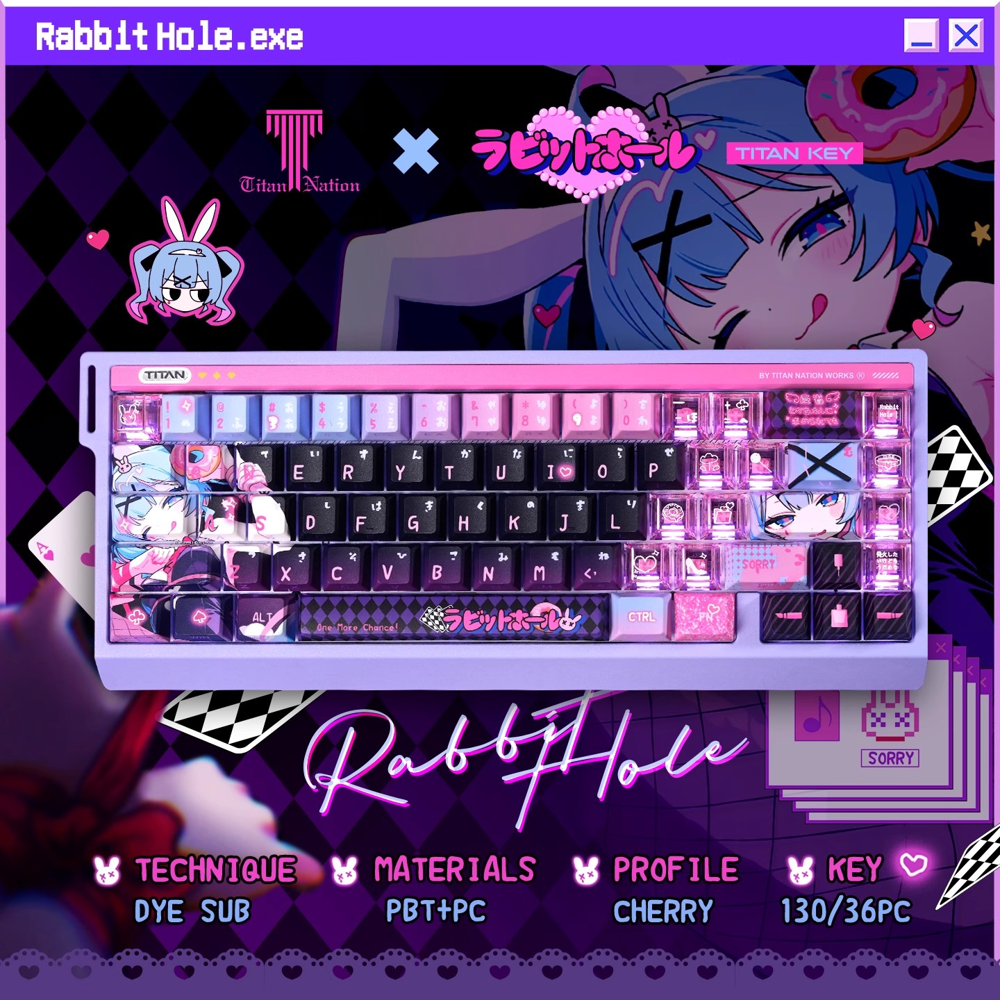 Anime Rabbit Hole Theme Custom - đánh giá và giá Gaming Set Accessories
