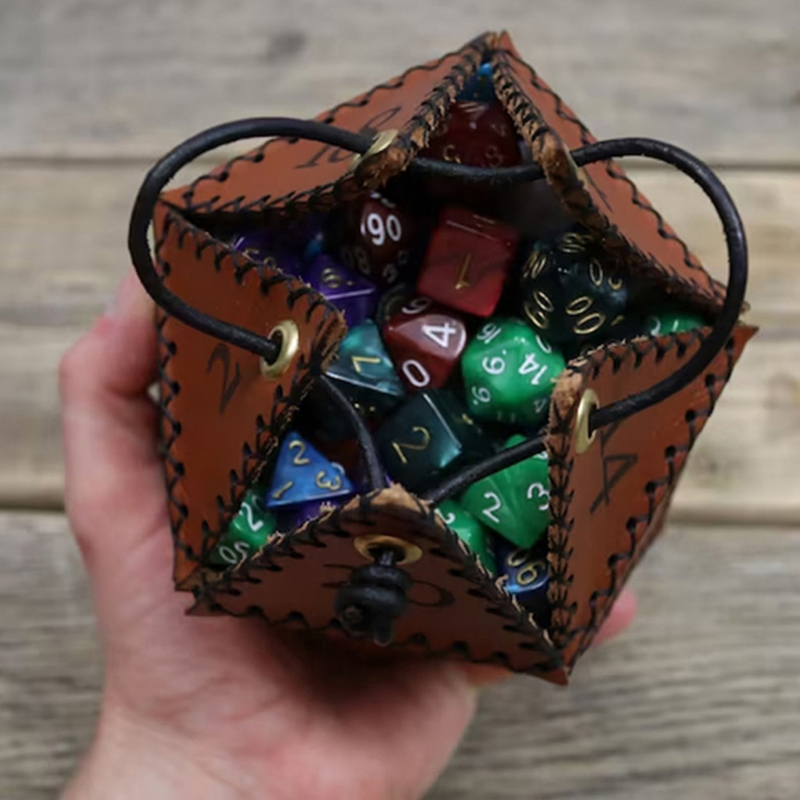 Leather D20 Dice Bag Polygonal - đánh giá và giá Gaming Accessories Gift Ideas