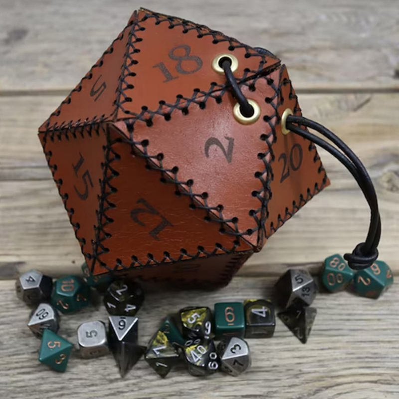 Leather D20 Dice Bag Polygonal - đánh giá và giá Gaming Accessories Gift Ideas
