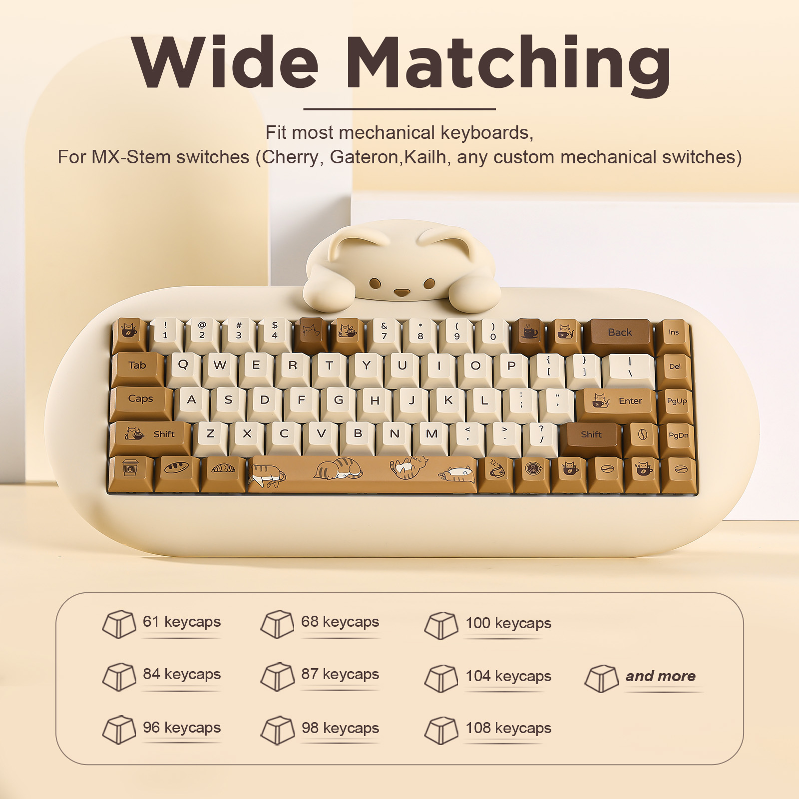 YUNZII Coffee Cat PBT Keycaps, - đánh giá và giá Gaming Set Accessories